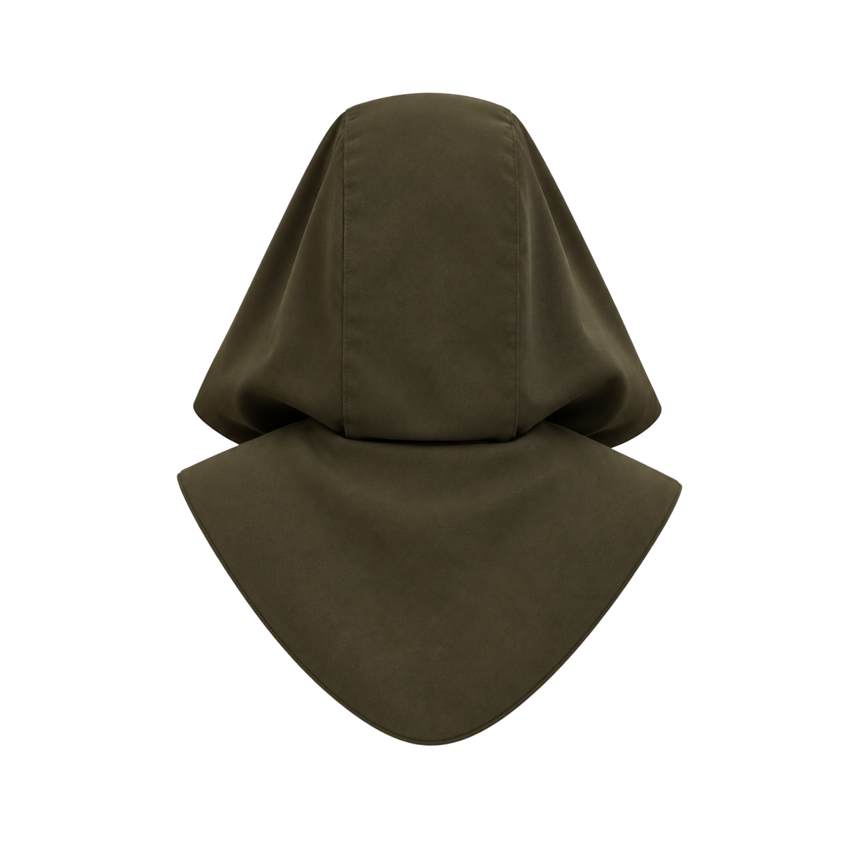 Capuche KOON amovible à nouer, réversible et imperméable KAKI, vue de dos
